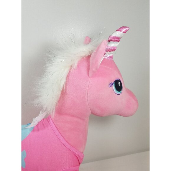Build A Bear Pink Unicorn Pony Plush Candy Cane Swirl 2018 BAB Peppermint - Picture 10 of 11
